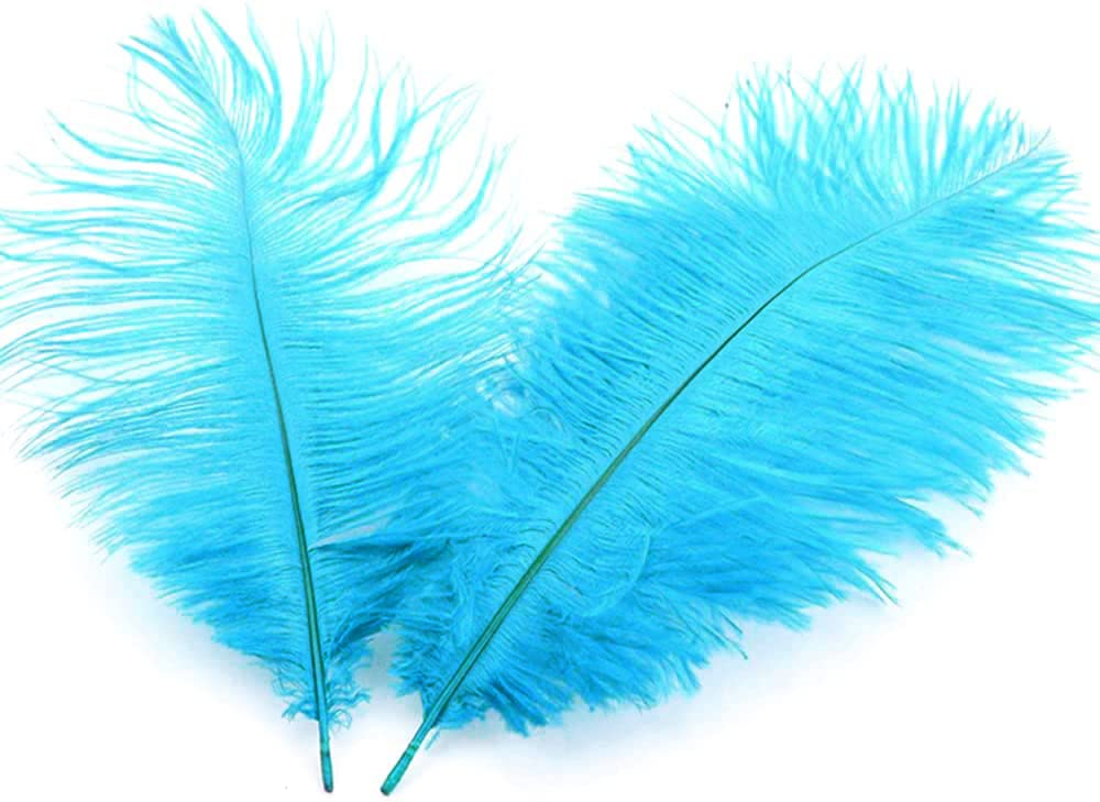 10 piume di struzzo naturali, 20-25 cm, per fai da te, per acchiappasogni, accessori fai da te, decorazione per la casa, costumi, decorazione da tavolo, matrimoni, feste, cappelli, vestiti, colore blu