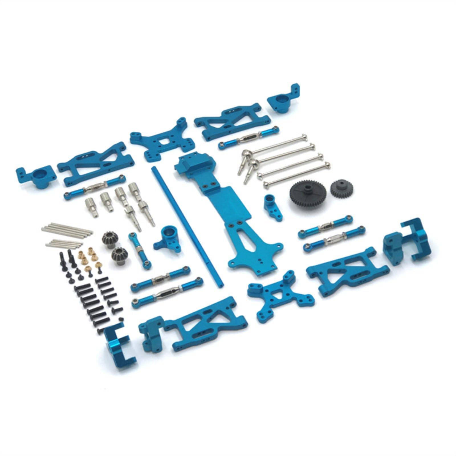 Componenti Industriali Set Sospensione RC Upgrade Metallo Completo Ricambi Cuscinetti Assi CVD Snodi Sterzo Ingranaggi Alberi, Blu