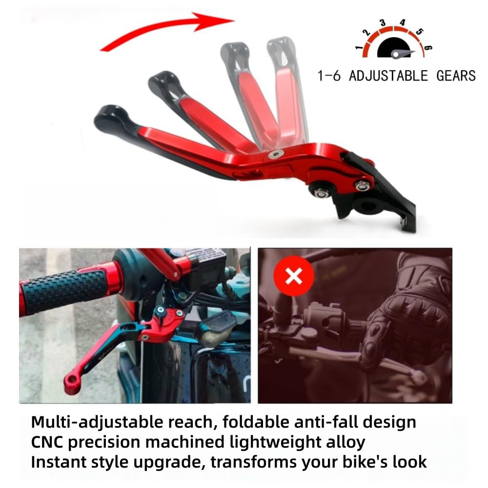 Per X-MAX XMAX125 XMAX250 XMAX 300 XMAX400 2015-2022 Moto pieghevole freno leve di frizione, di alluminio di CNC Accessori moto pieghevole regolabile Leve freno Nero+blu