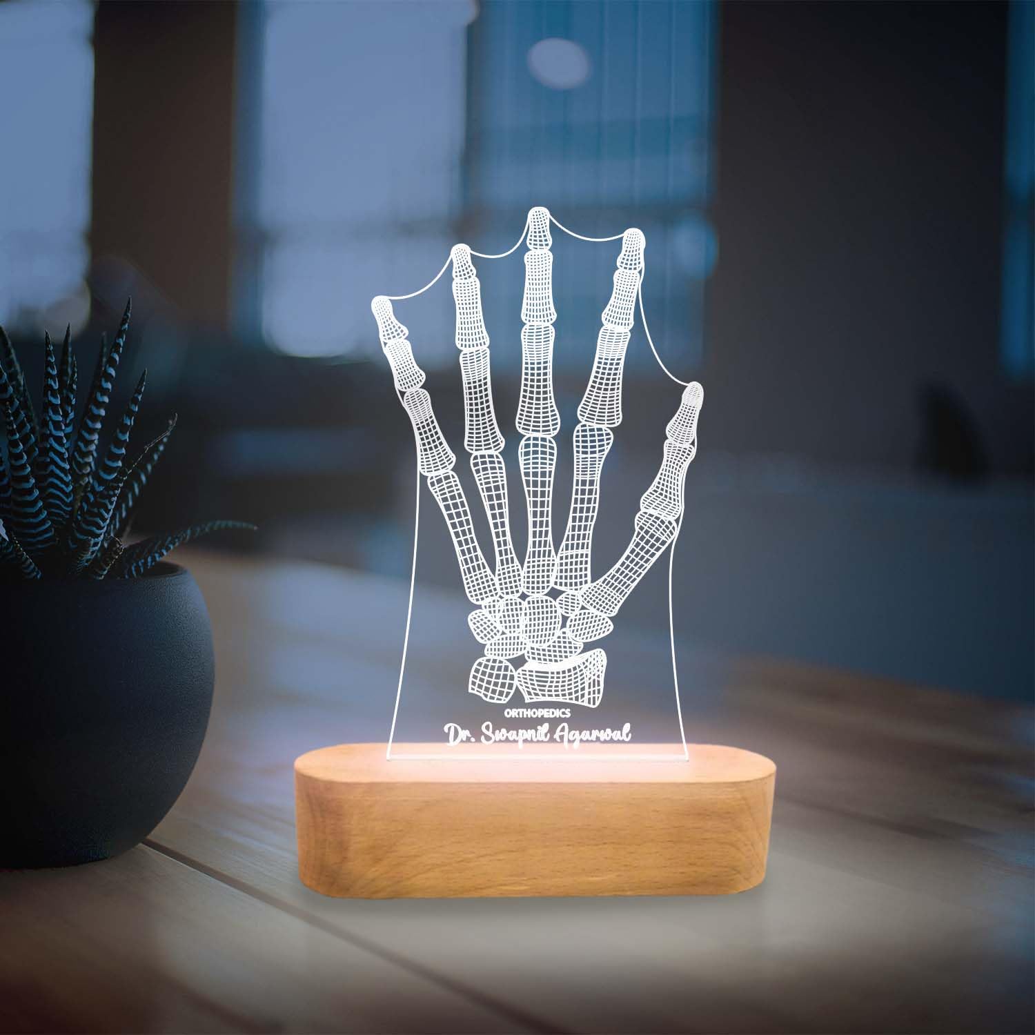 Gift Me Bazar 3D Illusion Personalized Orthopedics Doctor Table Lamp with Cool White Light | Gift for Doctor | Thank You Gift for Doctor-image-29