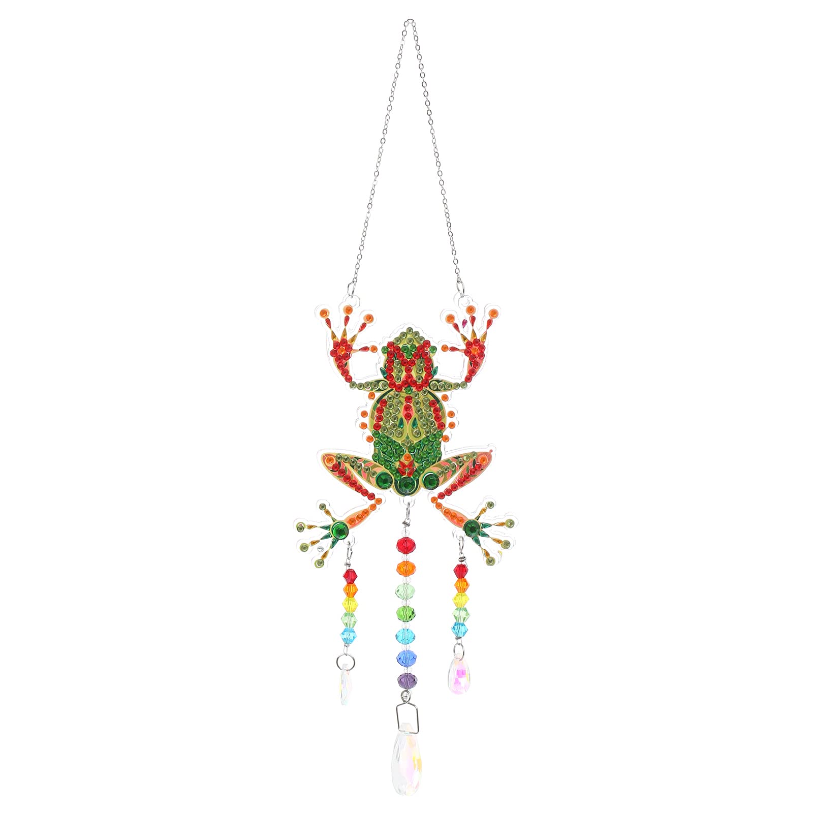 5D Diamond Painting Wind Chime Suncatcher Kits DIY Window Hangings Diamond Art Sun Catchers Hanging Decoration for Home, Garden, Bedroom, Indoor and Outdoor (Frog)