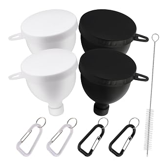 Protein Powder Funnel 4-Pack 5oz Supplement Dispenser | Pre-portion protein, creatine, and pre-workout - 5oz capacity with mess-free pouring for gym and travel