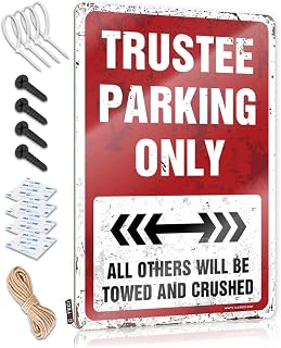 Funny Camping Signs Trustee Parking Only Tin Sign Retro Tin Signs Man Cave Rules (Size : 20X30CM)