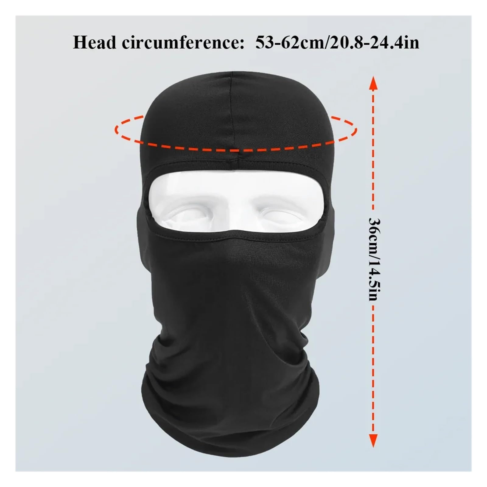 Pasamontañas Gorro pasamontañas deportivo transpirable de secado rápido a prueba de viento máscara facial completa for montar correr esquí senderismo cubierta facial al aire libre hombres(BLACK 6PCS)