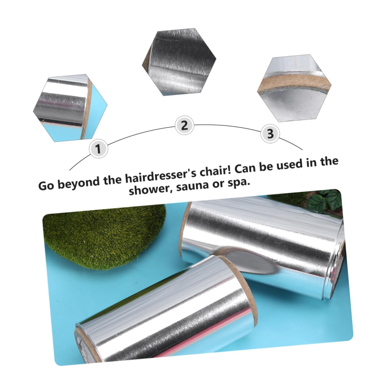 Healeved Papier Aluminium pour Mèches de Cheveux Argenté 2 Rouleaux pour Salon de Coiffure Améliore la Pénétration Retient la Chaleur