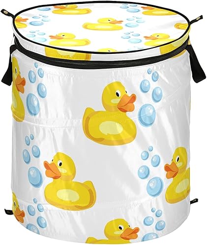 Cesto de goma amarillo plegable con tapa para ropa sucia, cesta de ropa sucia, organizador de decoración del hogar para el hogar, lavandería, viajes