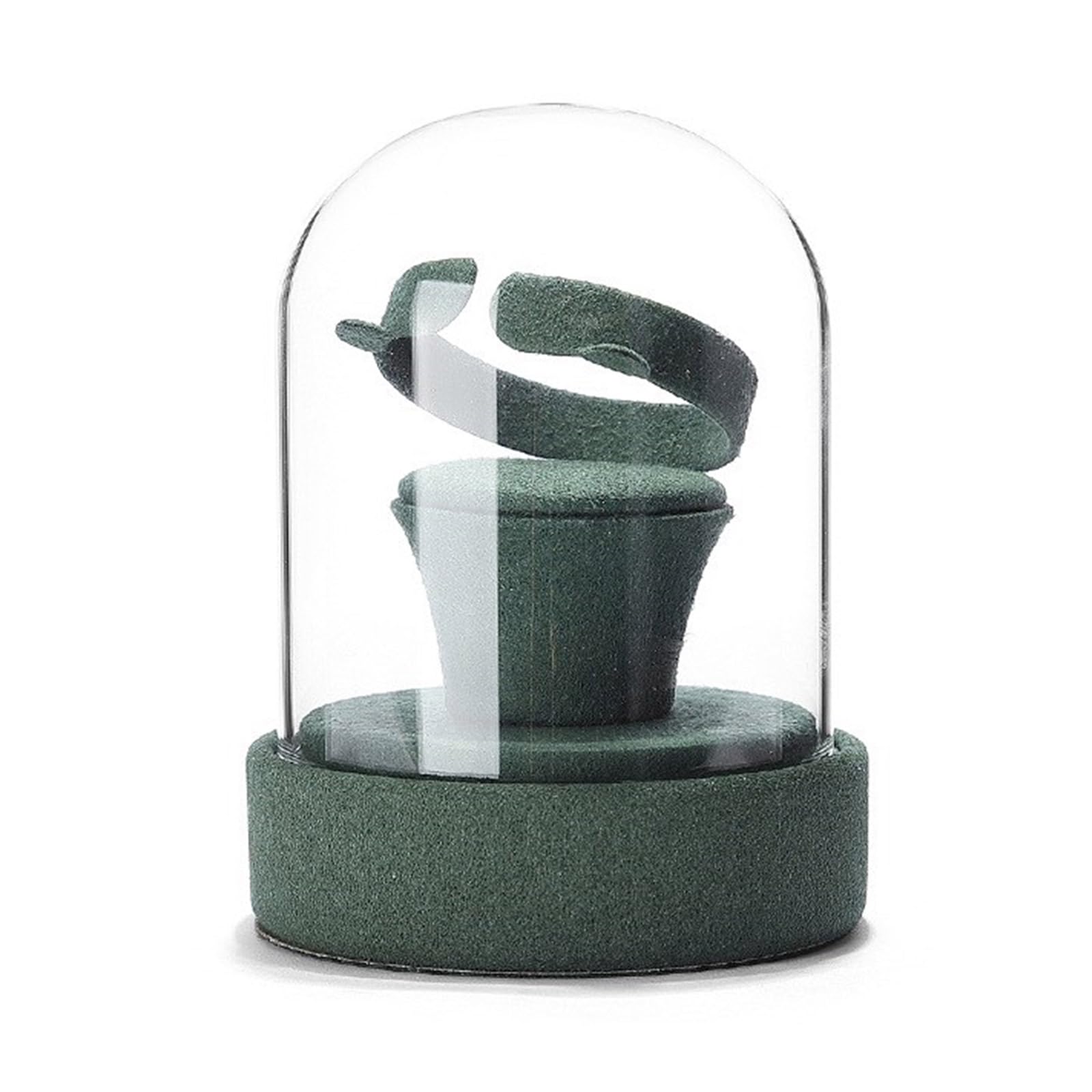 HDOYTXXM Protective Glass Cloche Jewelry Holder Jewelry Display Stand with Cover Velvets Base Accessories Rack Stylish Cover