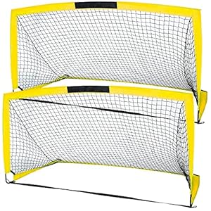 HITIK Soccer Goals, Set of 2- Size 6’x4′ Portable Foldable Soccer Nets with Carry Bag for Games and Training for Backyard for Kids and Teens