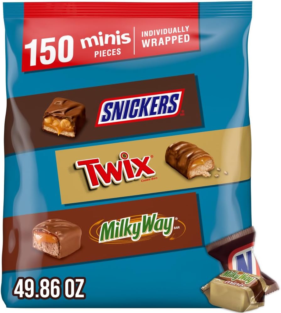 Mars Snickers, Twix & Milky Way Minis Chocolate Bars Assorted Pack of 150