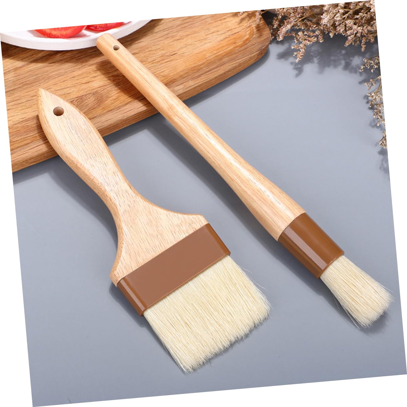 BCOATH 3pcs Basting Pastry Brush for Bbq Baking Handles Bristles for Oil Sauce Application Essential Kitchen Supplies for Cooking