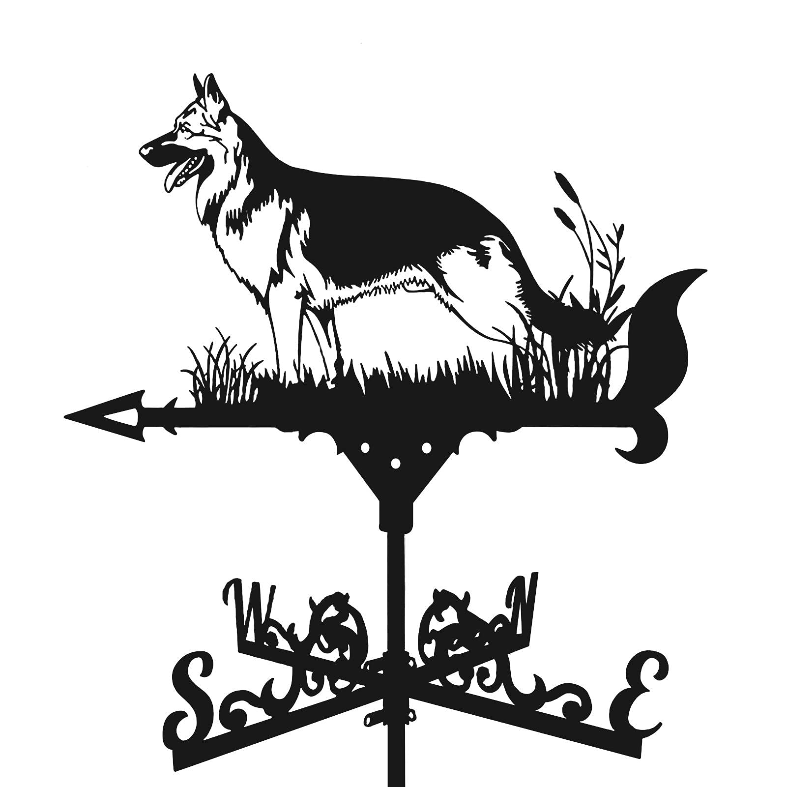 Eastuy Metal Weather Vane, Cute Dog Weathervanes Black, Metal Weather Vane Retro Iron Weather Vane For Garden, Roof Decorations For Outdoor Farm Yard Garden Gazebo