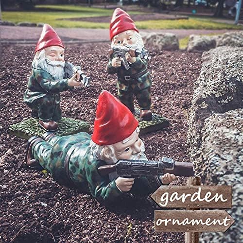 Garden Gnomes Statue, Military Garden Gnomes, Funny Army Gnomes,Gnomes Garden Decorations - Image 4