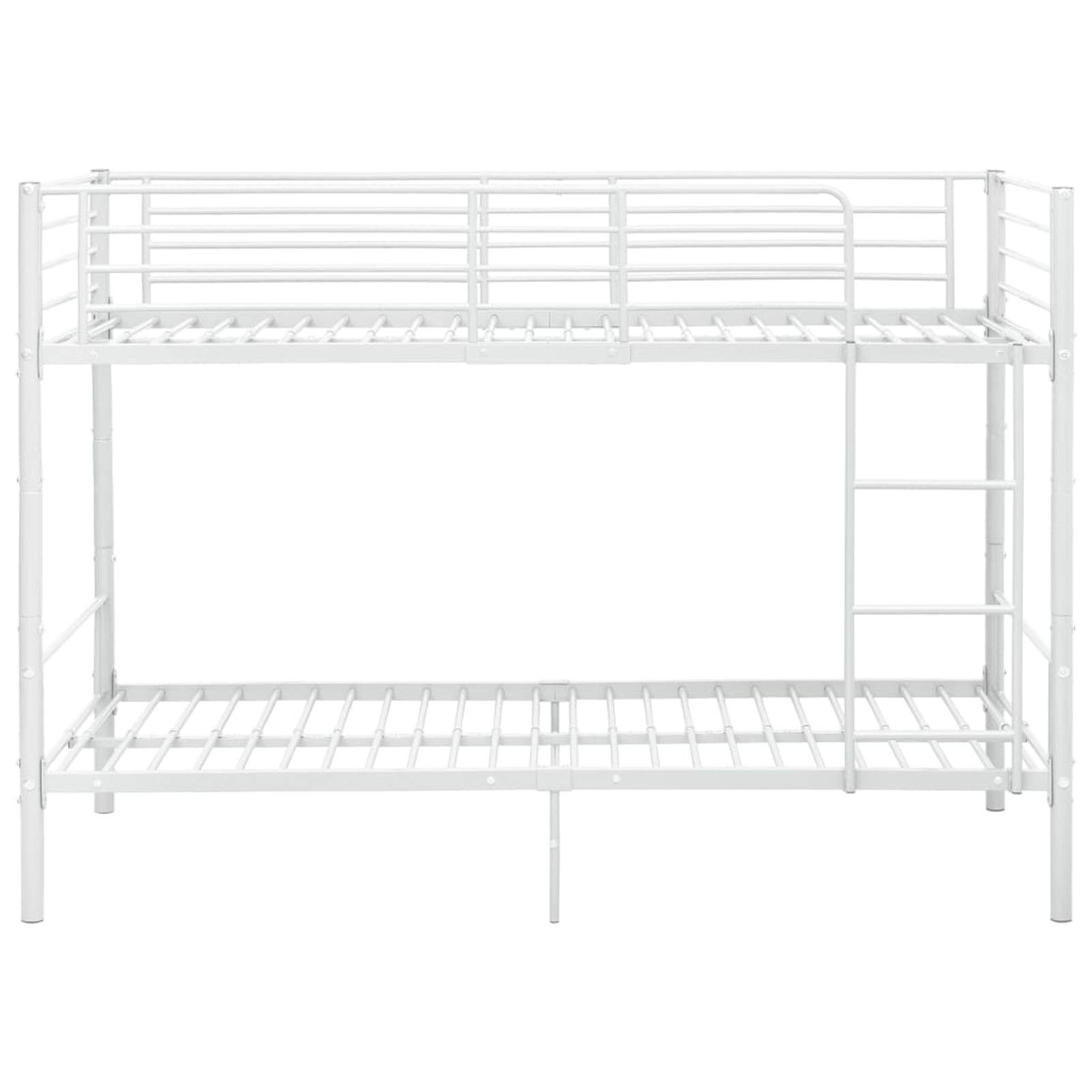 IKAYAA Letto a Castello per Adulti Letto a Castello in Metallo con Rete a doghe Letto Singolo 90x200 Inclus Scomponibile in 2 Letti Singoli-Bianco-