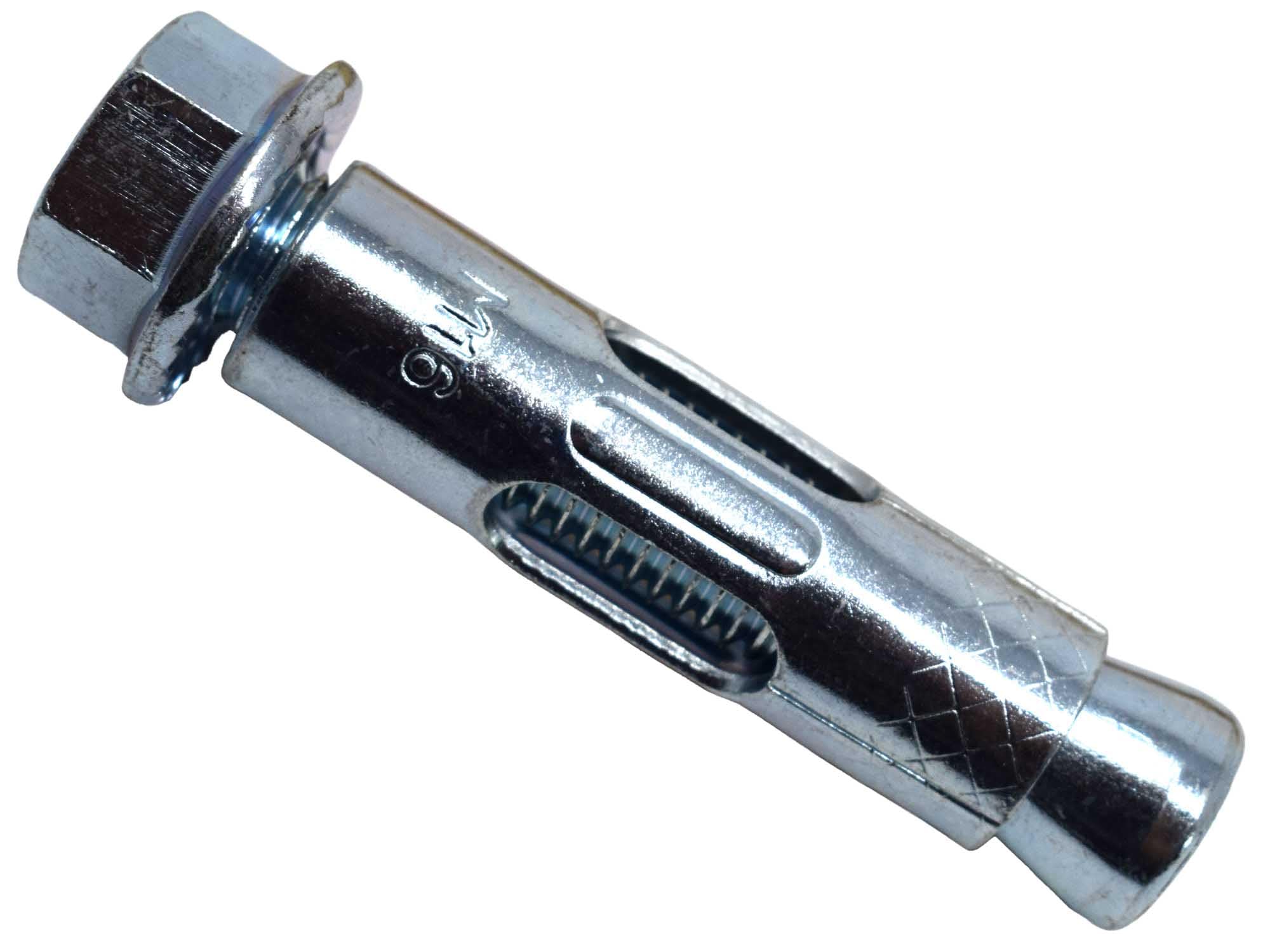 MASONMATE MAMSAM1665 Hex Nut Sleeve Anchor M16 x 65mm (25) Bolts, Silver