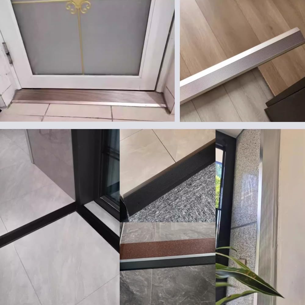 Zuschneidbare Boden-Übergangsstreifen, Aluminium, für Teppich/Eingangstür/Fliesen, 120 cm, goldfarben, 120 cm