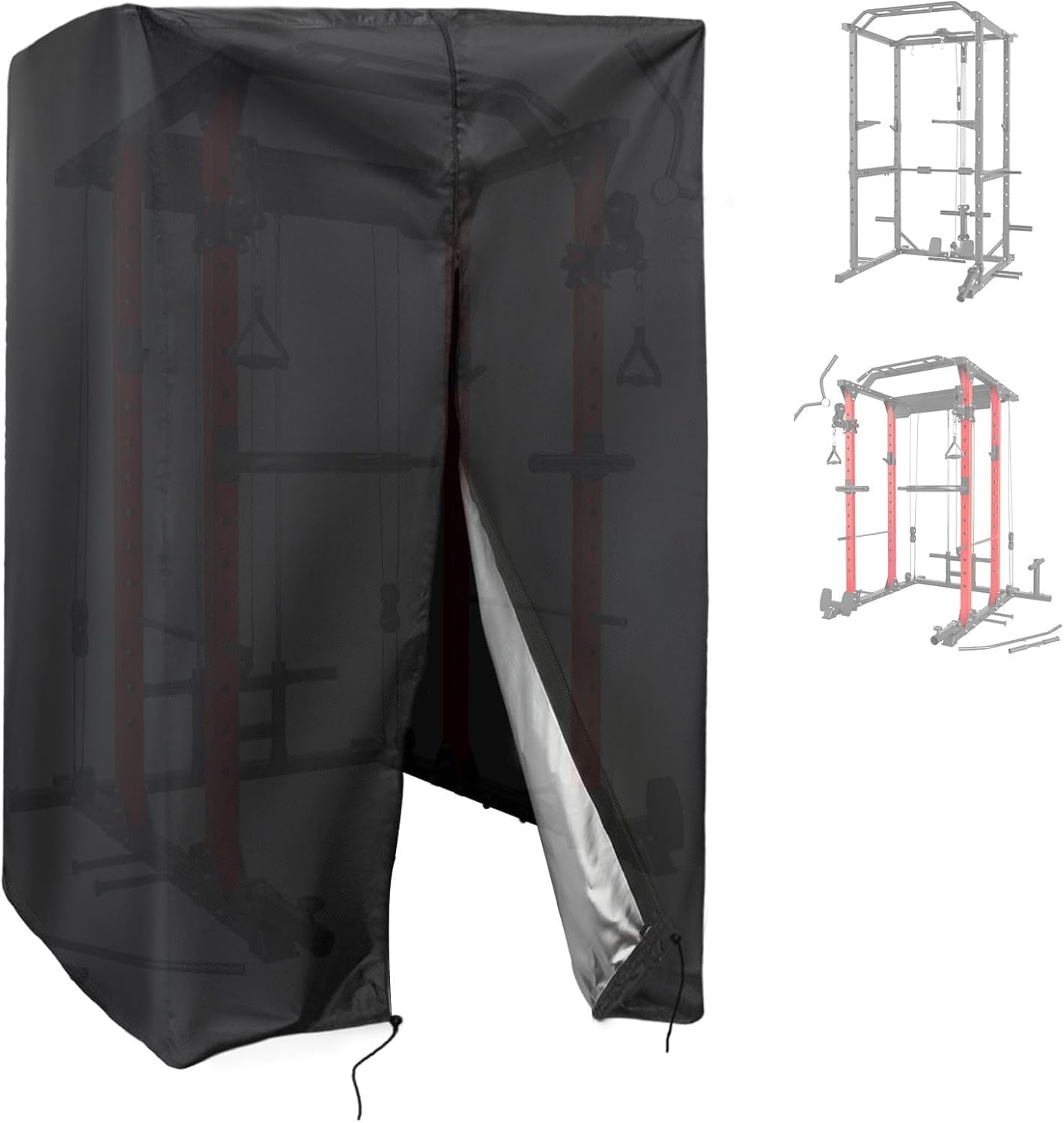 Housse pour rack à squats, housse imperméable pour équipement de musculation d'extérieur avec fermeture éclair, adaptée aux racks à squats, aux racks d'haltérophilie