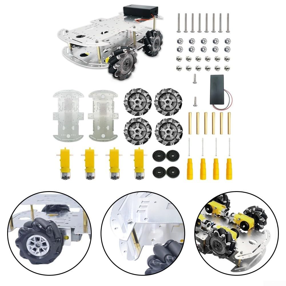 DIY para Mecanum Wheel Robot Car Kit con chasis de Metal Motor Smart 4WD Vehículo para Arduino para Raspberry Pi Robótica Proyectos