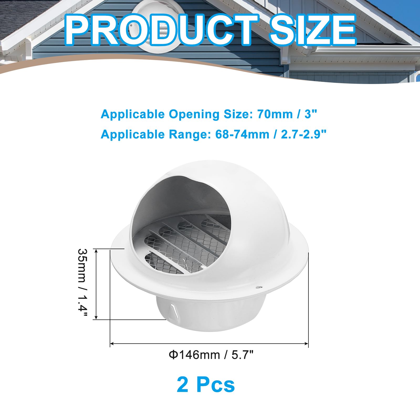 PATIKIL 3 Inch Vent Round Cover - Image 2