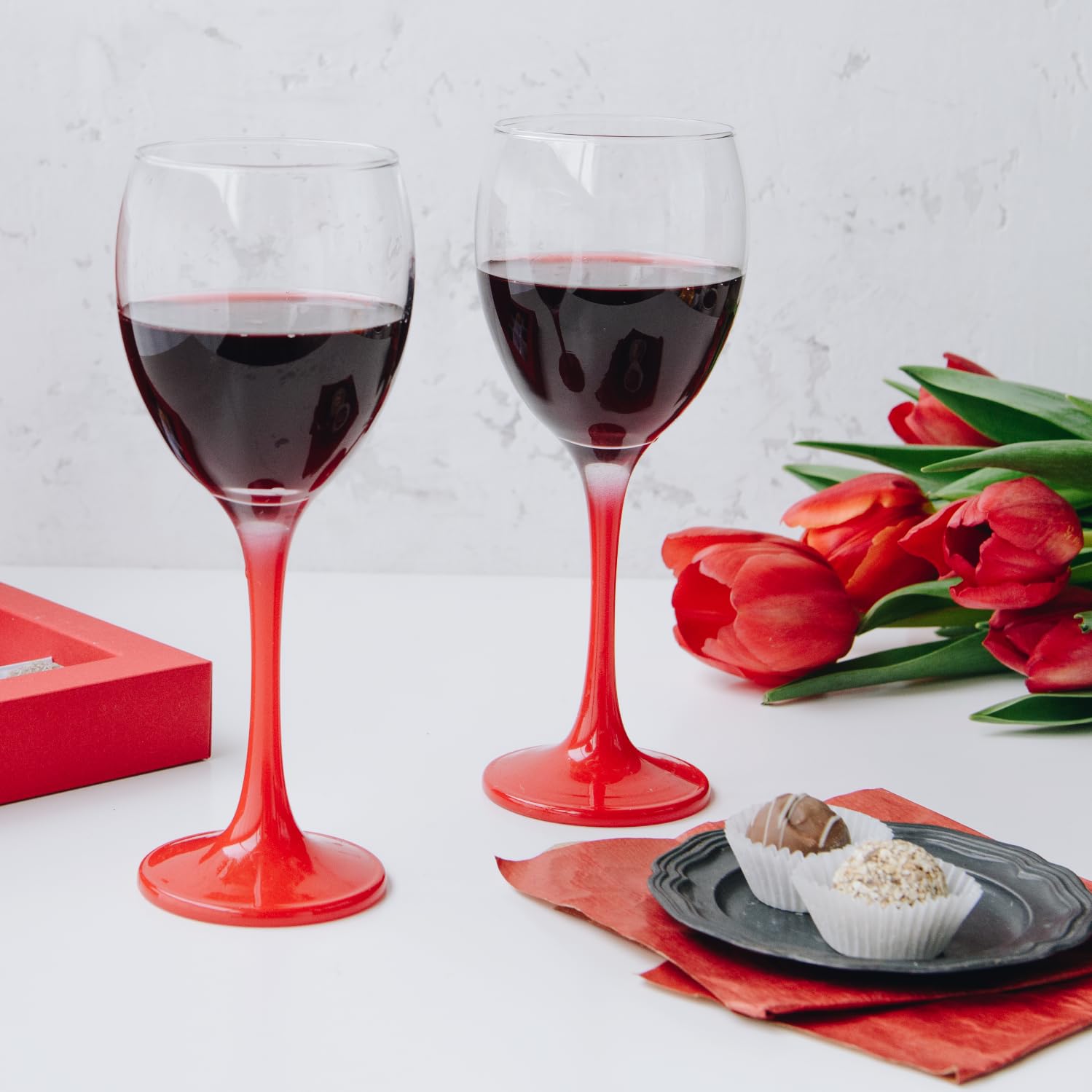 EVEREST GLOBAL Juego De 6 Copas De Vino De Cara Humana Negra
