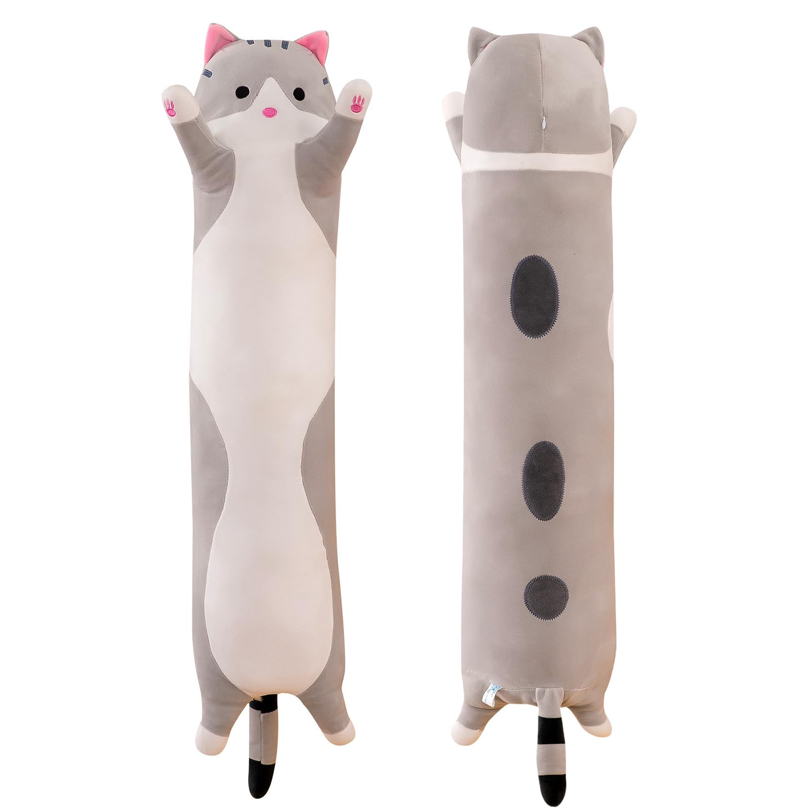 PORUPAEL Long Cat Plush Sleeping Pillow 20''/50cm, Long Cat Plush Body Pillow Cute Kitty Sleeping Throw Pilow for Boys and Girls