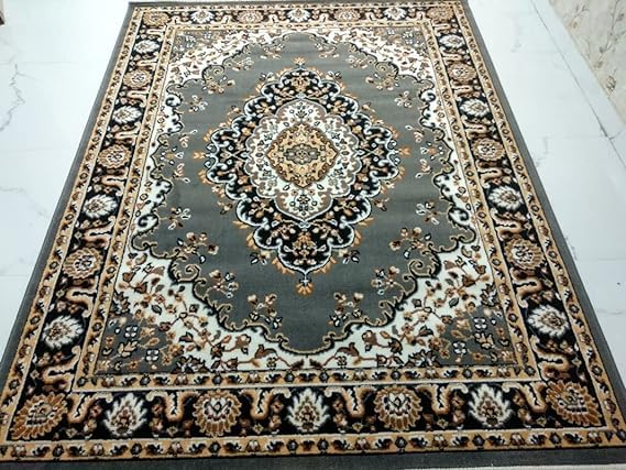 Image of Soft Washable Beautiful Acrylic Rugs for Home Decor Living Room 6x8 feet (180 x 235 CM) Grey