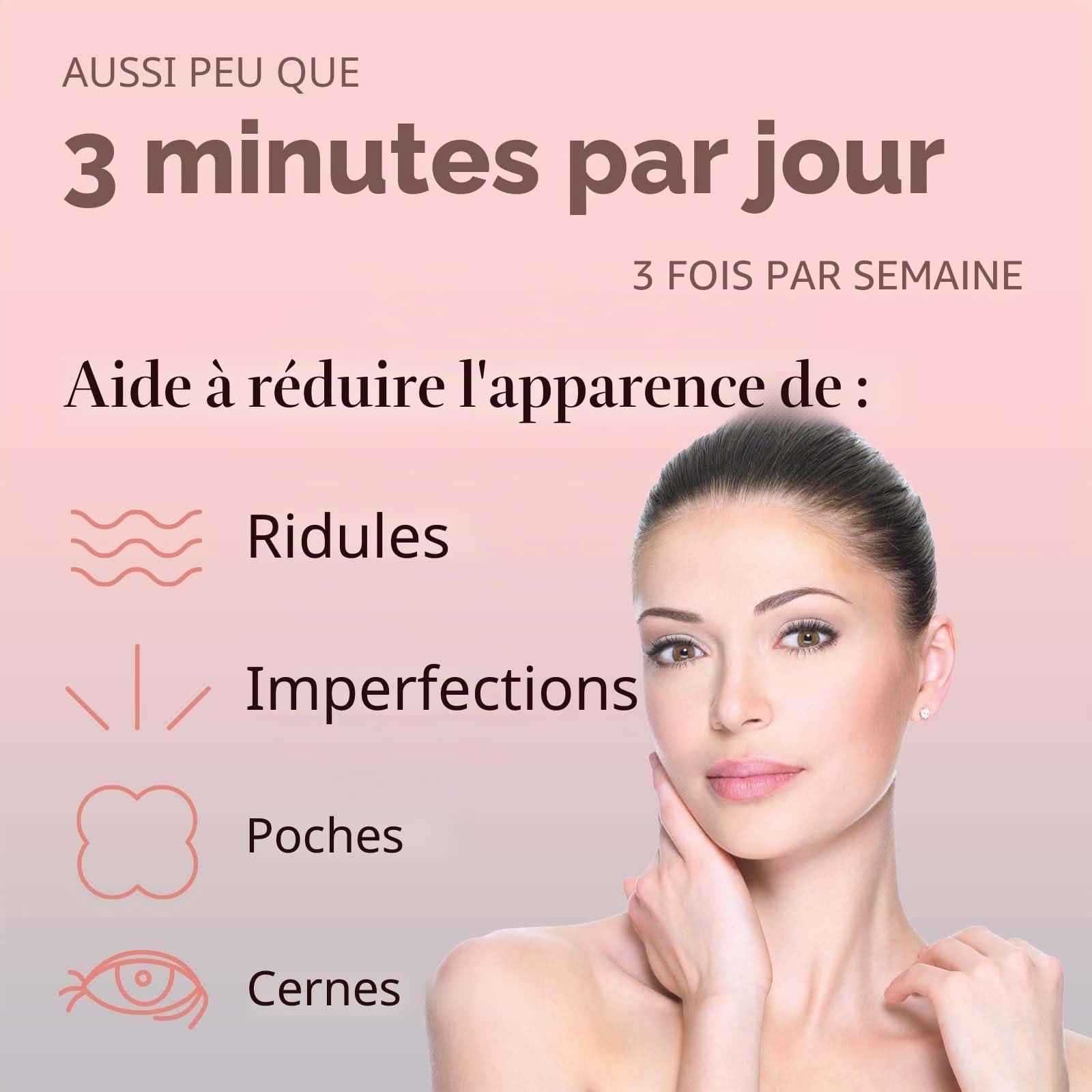 Baguette de luminothérapie 4 en 1, thérapie par lumière rouge pour le visage et le cou – Appareil de massage facial à micro-courant pour anti-âge – Masseur de visage et de soins de la peau