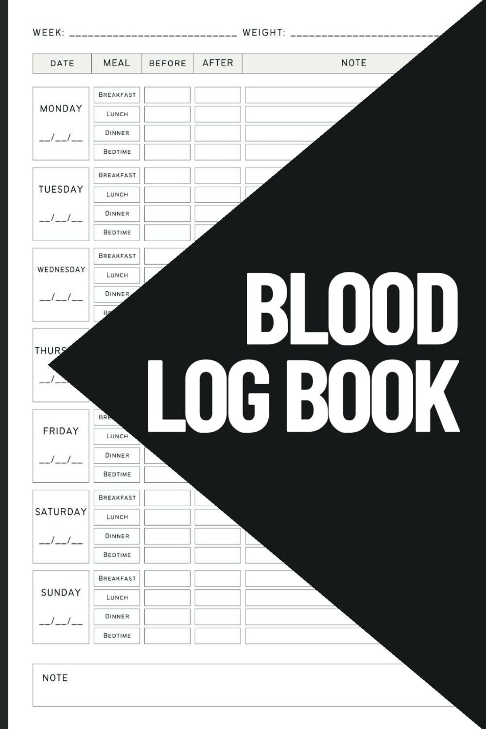 Daily Blood Sugar Log Book for Record and Tracking Level for Diabetics