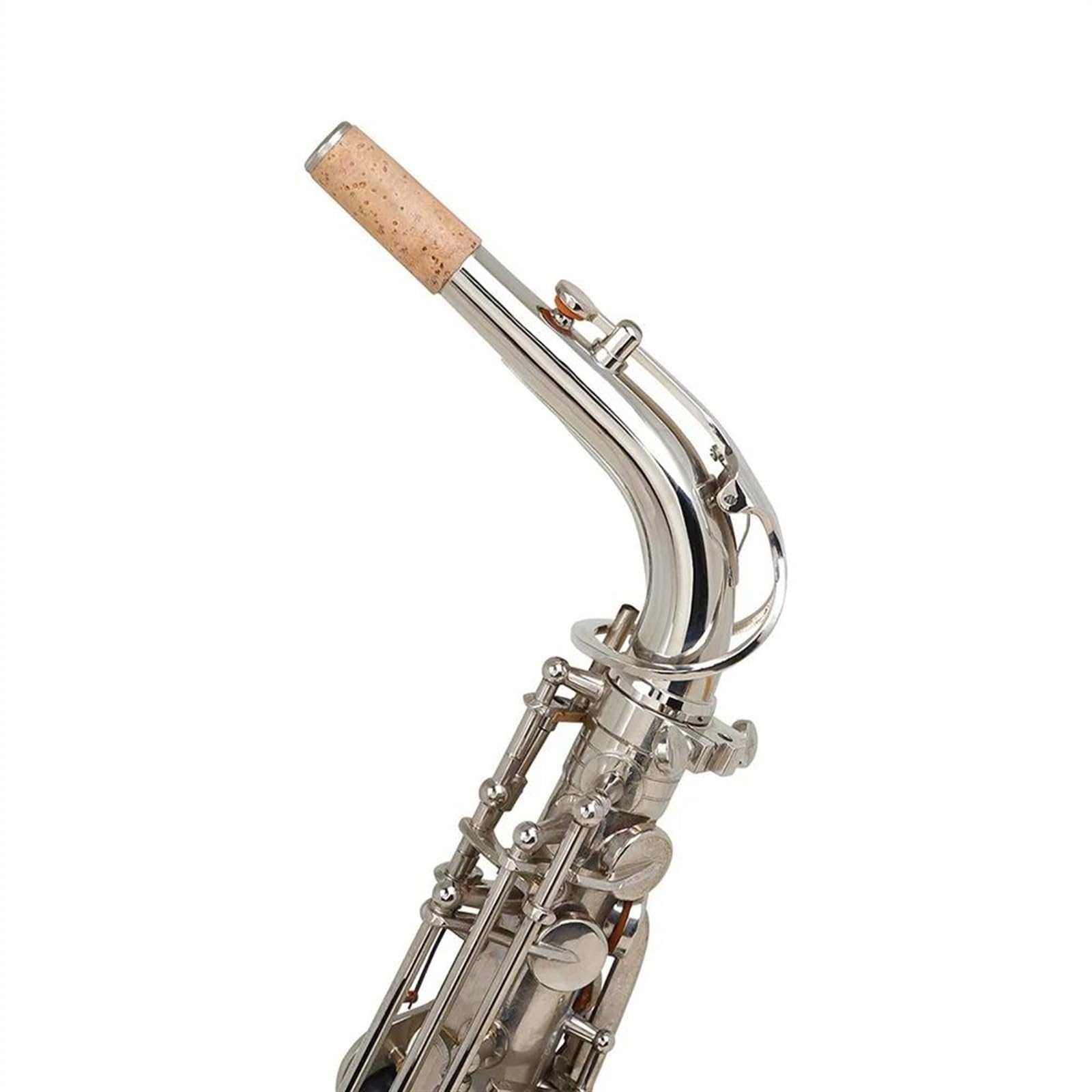 Saxofón Instrumentos Accesorio Saxofón Alto Cuello Curvo Latón Plateado Cuello Curvo Accesorios Para Instrumentos De Viento De Madera