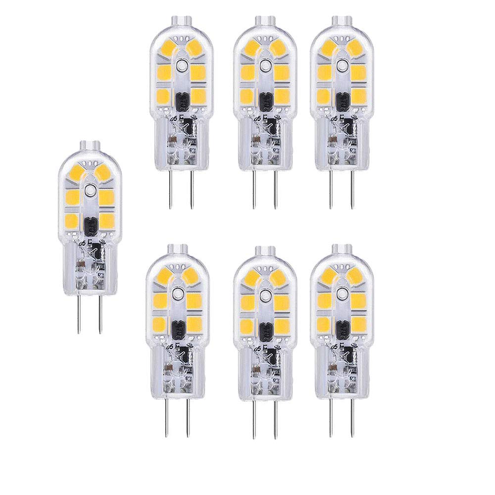 Żarówki ledowe 6 szt. Żarówek LED G4 2 W, bez możliwości ściemniania, ciepły biały 3000 K 200 lumenów AC/DC 12 V, 360 stopni, przezroczysta osłona z PVC