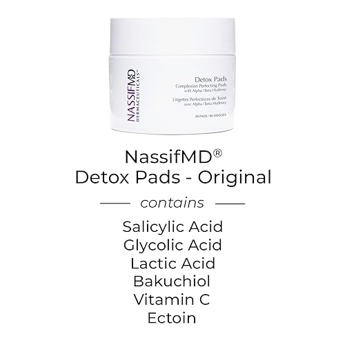 Miniatura 7 de NassifMD Detox Pads Facial Radiance Pads Glycolic Acid Pads Face Exfoliating Pads Salicylic Acid Wipes Facial Scrub Pads BHA AHA Pads Resurfacing