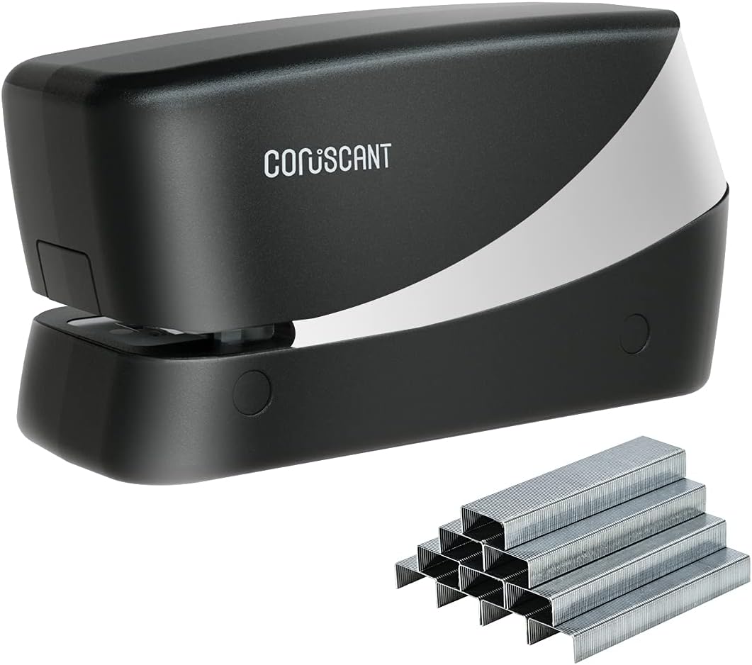 Coruscant Electric Stapler,Heavy Duty Desktop Stapler,No-Jam Automatic Stapler AC or Battery Powered,25 Sheet,Professional for Office Home School Use : Office Products