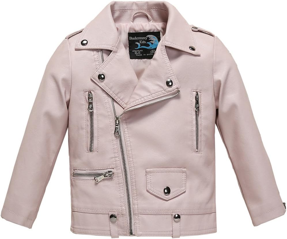 Baby Girls Motorcycle Coat Toddler Winter Leather Jacket Pink Size 3T