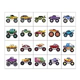 20 Blätter Monster Truck Tattoos Für Kinder, Wasserdicht Hautfreundliche Temporäre Tattoos, 3-5...