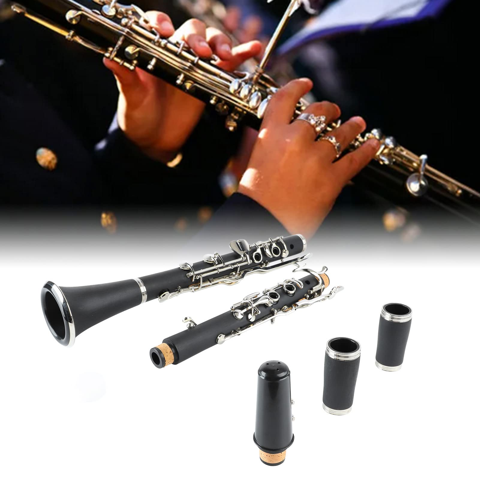 Yctze Clarinete G Professional G de 17 Key con Cuerpo de Plástico de Engine para Clase de Música y Rendimiento