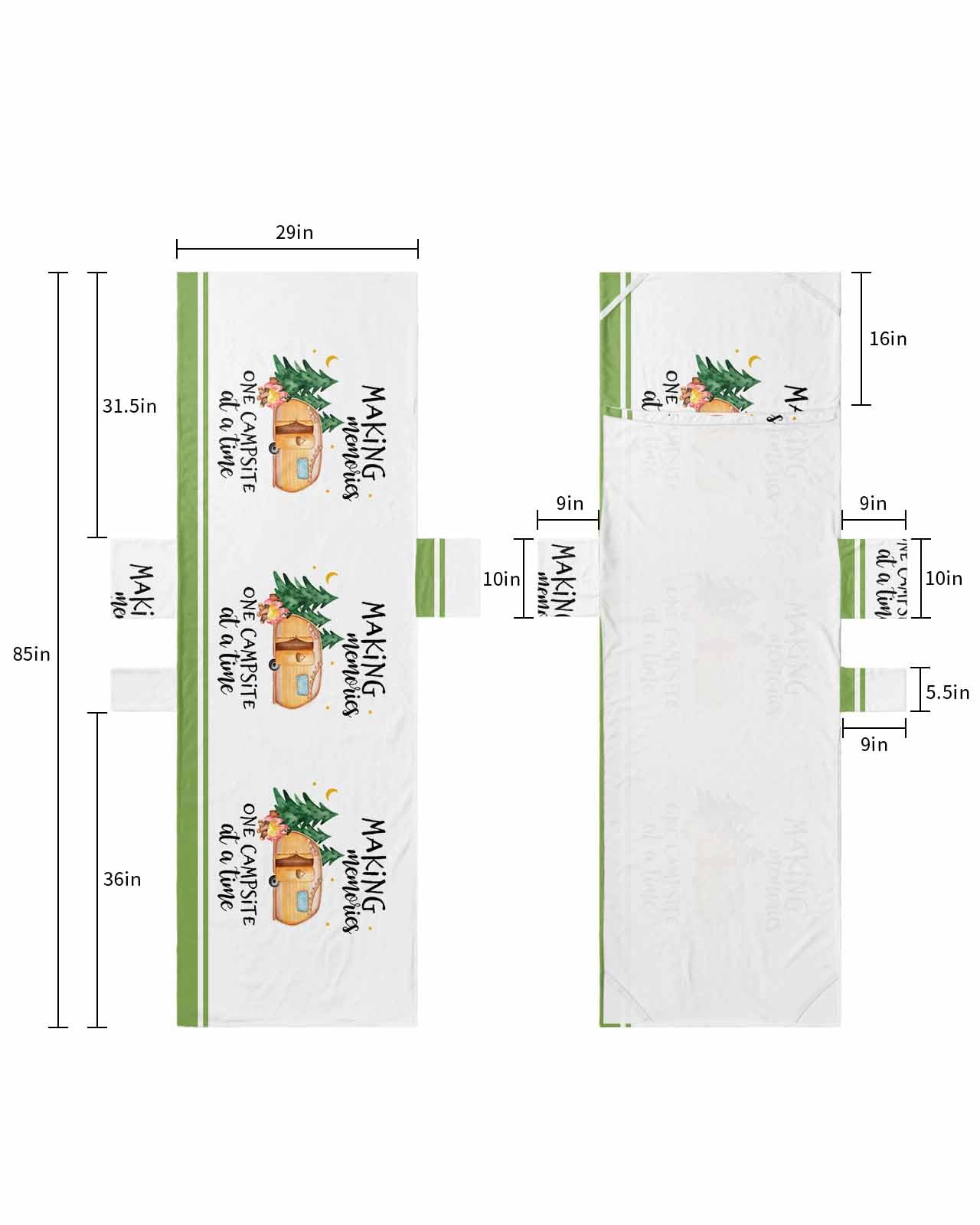 Camping RV Beach Lounge Chair Towel Cover, Soft Chaise Lounge Towel with Side Pockets Patio Pool Chairs Cover for Beach/Pool Sunbathing 29x85 Watercolor Green Tree