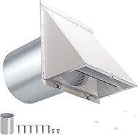 Vista 10 de Cubierta de ventilación de pared de 12 pulgadas, tapa de ventilación para secadora, ventilación de pared exterior con capucha con pantalla