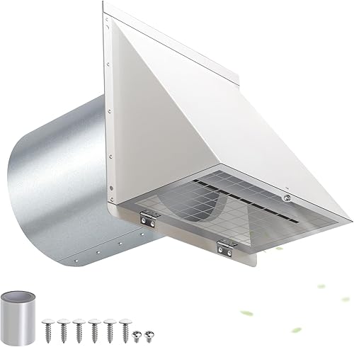 Cubierta de ventilación de secadora de 4 pulgadas en el exterior, cubierta de ventilación exterior para exteriores, cubierta de ventilación de pared