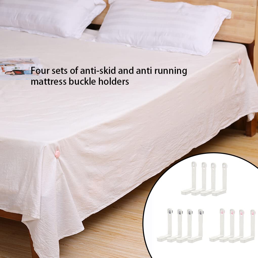 Bettlaken Halter 4er Set Weiß - Rutschfeste Clips Für Matratze & Spannbettlaken