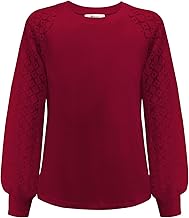 Arshiner Girls' T-Shirt Puff Long Sleeve Crew Neck Blouse Children's Autumn Shirts Plain Top Elegant Top Fashion Leisure Tunic Children's Clothing 6-12 Years