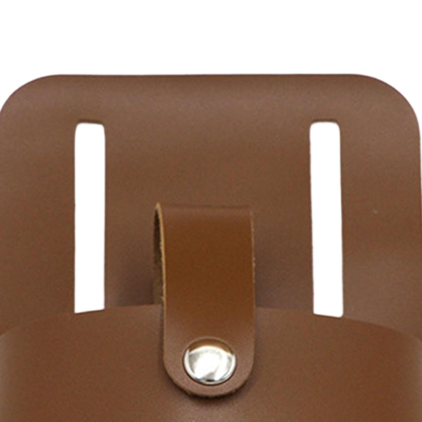 Soporte de cinta de cuero, bolsa de herramientas de bolsillo portátil, estuche compacto con clip para cinturón, soportes de cinta de cuero resistente, almacenamiento de herramientas con diseño seguro