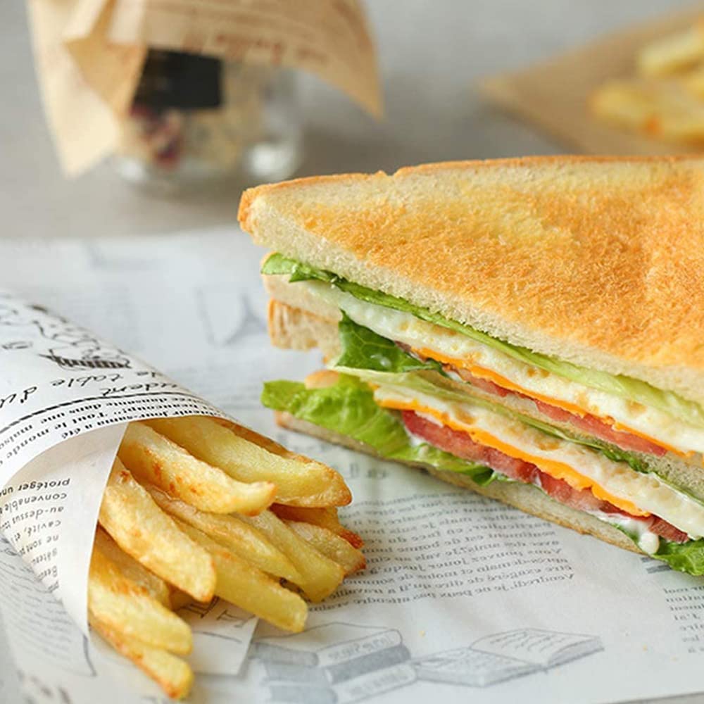 Carta Oleata Alimentare 100 Fogli - 25x25 Cm, Per Panini E Hamburger