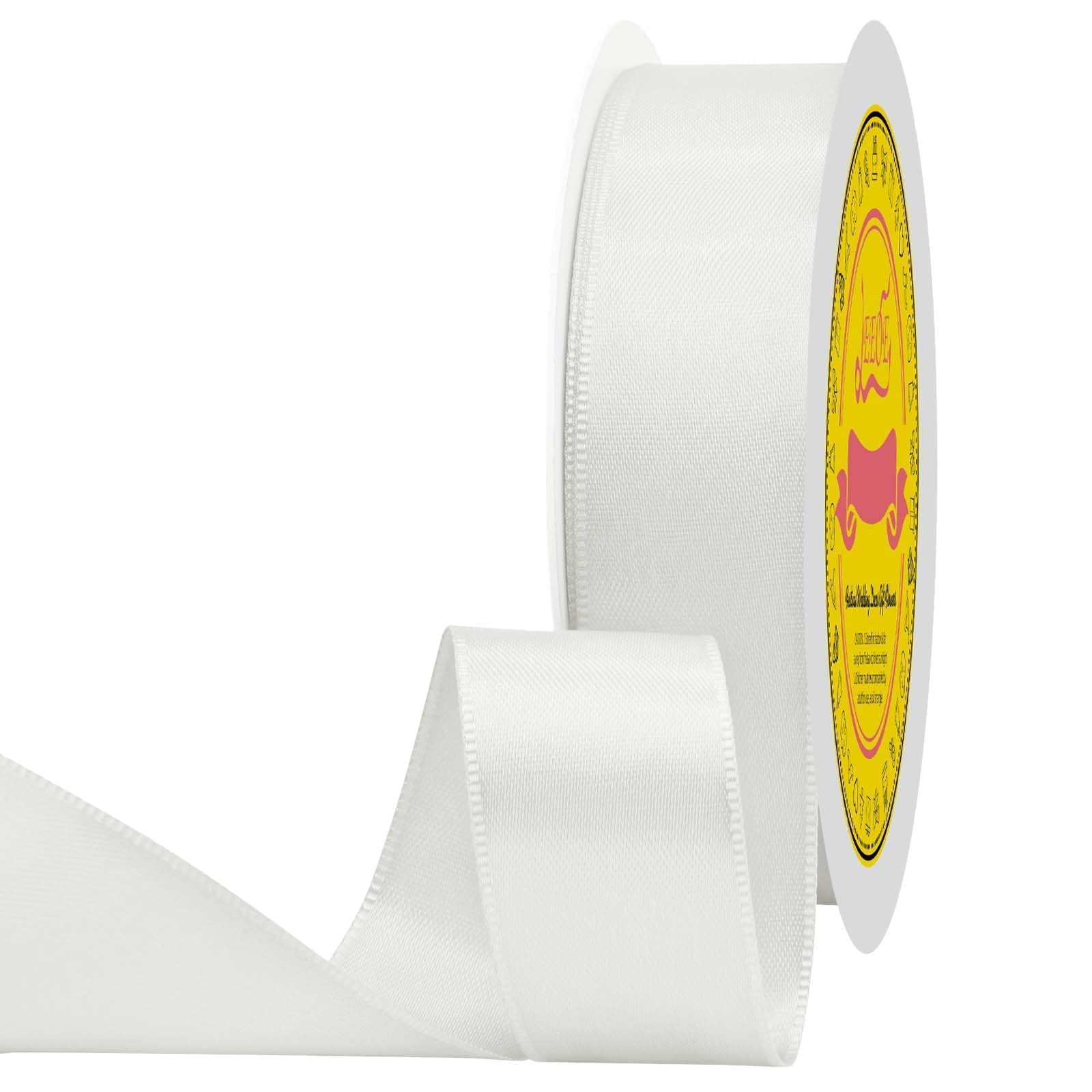 Doppelseitiges Satinband, 2,5 cm x 45,7 m Spule, helle Farben, sehr geeignet für Hochzeiten, Geschenkverpackungen, Tänzerin, Nähen, Party, Haarschleife, Einladungen, Dekorationen und mehr