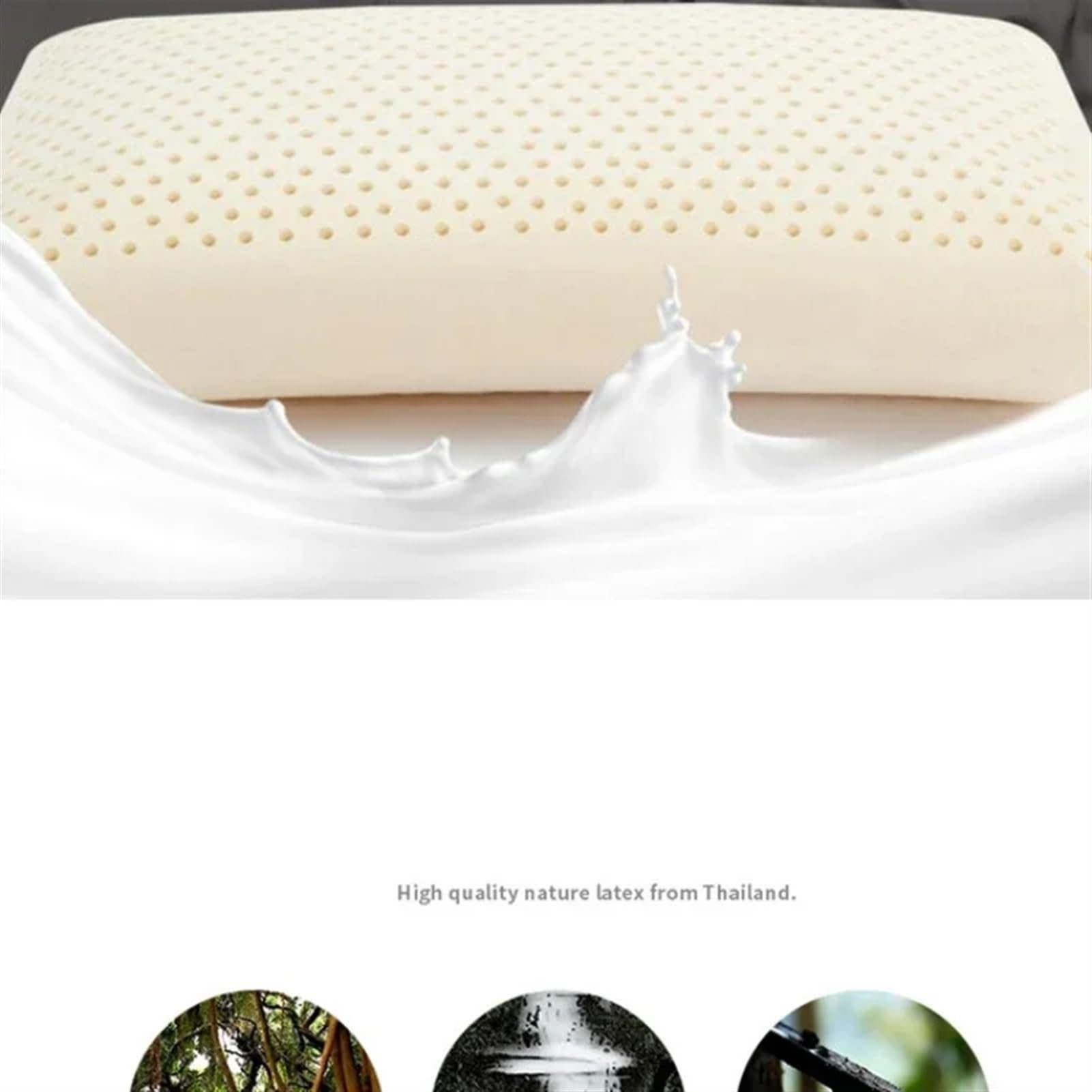 Cuscino in lattice naturale per supporto cervicale classico a reticolo cervicale (60 x 40 x 12) – ideale per un sonno sano e sollievo dal dolore