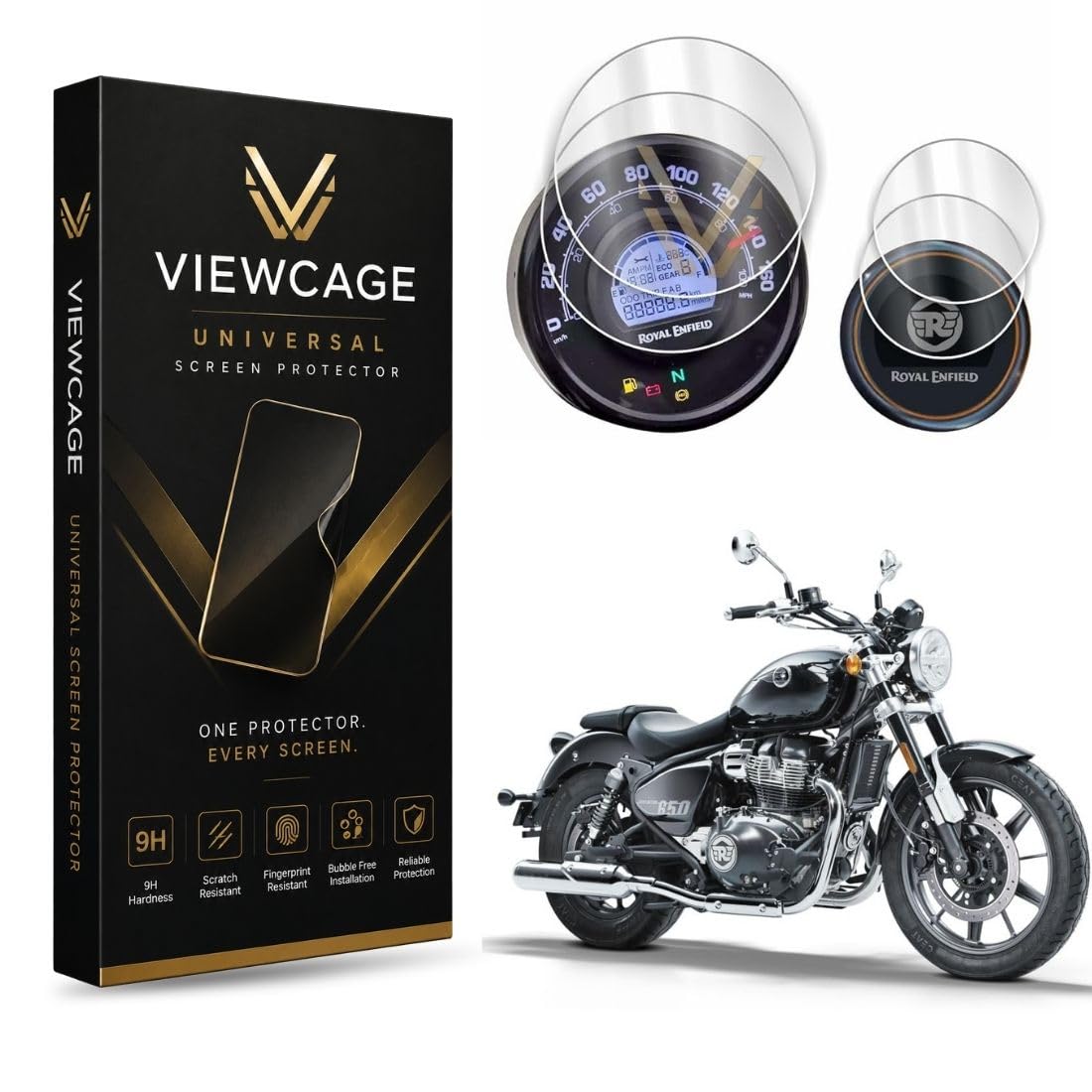 Bike Meter Screen Protector for Royal Enfield Meteor 650 | 9H Tempered Glass Instrument Cluster & Tripper Navigation Protection Film | HD Clear Anti Scratch Guard (Pack of 2)-image-15