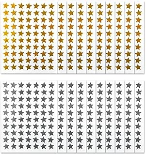 1400 Pack Star Stickers, 20 Sheets Gold and Silver Star Stickers (1cm), Teacher Reward Stickers Foil Star Metallic Stickers Scrapbook Stars A3JYXXTZ