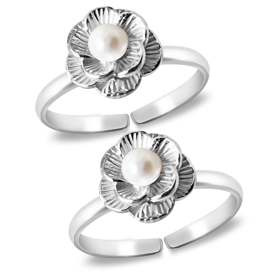 Parnika (Formerly MJ Blooming Rose Design Silver Toe Rings in Pure 92.5 Sterling Silver for Women | Pure Chandi Bichiya | With Certificate of Authenticity | (Pearl) (B084F23C6M) Amazon Price History, Amazon Price Tracker