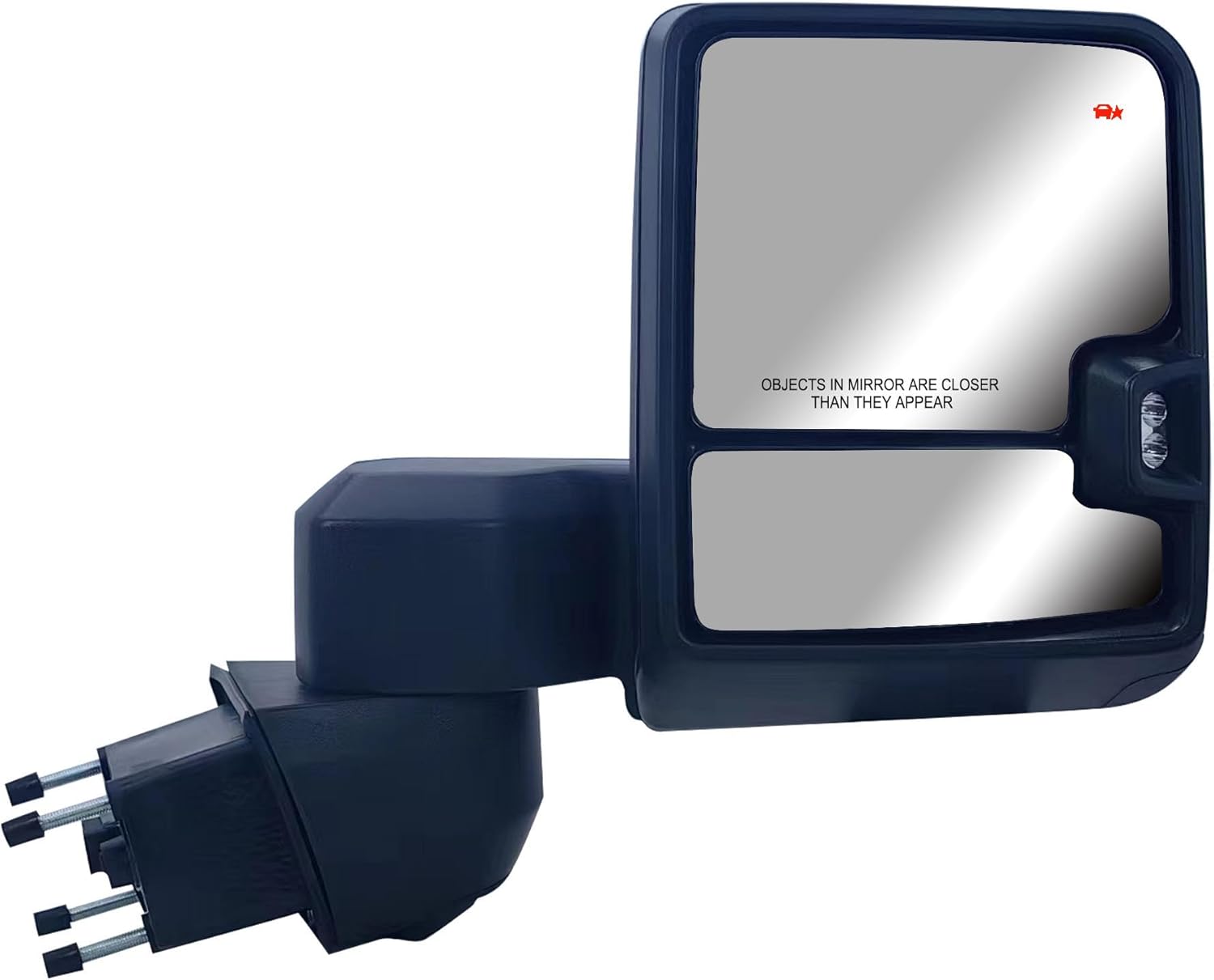 Passenger Right Side Door Towing Mirror Power and Heated with Signal Light and BLIS Black Back Cover For Chevrolet Silverado GMC Sierra 2500HD 3500HD from 2019 to 2024 Passenger (RH) Side