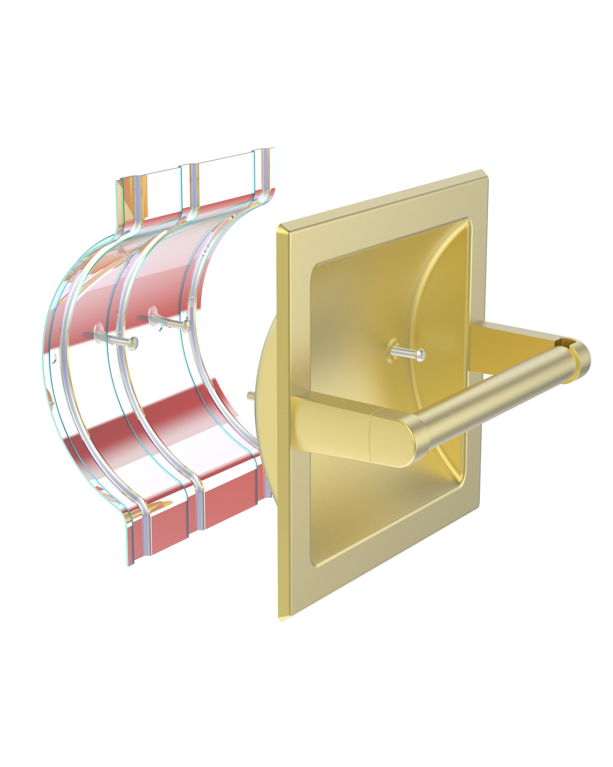 Brushed Gold Recessed Toilet Paper Holder,Pivoting Toilet Tissue Holder,Made of SUS304 Stainless Steel, in Wall Toilet Paper Holder with Bracket — Amazon image 5