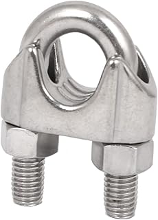Aexit 12mm Dia Chain & Rope Fittings Thread 304 Stainless Steel Wire Rope U Bolt Clip Clamp Wire Rope Clips Silver Tone