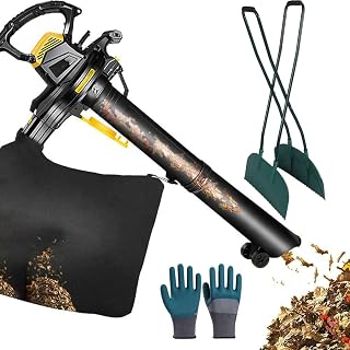 Déchiqueteuse à vide souffleuse 3800 W, réglage à 6 vitesses, sac de collecte de 40 L, rapport de déchiquetage 16:1 pour un nettoyage efficace des feuilles, de la neige et de la poussière
